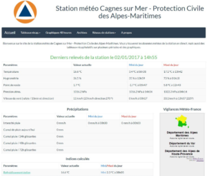 Capture d'écran nouveau site station Cagnes/Mer